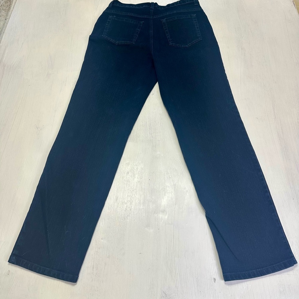 Gloria Vanderbilt Amanda Jeans Women’s 12 Dark Blue Stretch Straight Leg Denim - Picture 3 of 10
